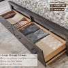 SinCiDo Farmhouse King-Sized Bed Frame 54" Headboard with 2 Large Drawers, Supported By Wooden Strips, No Spring Mattress Required, Noise Free - 2 of 4