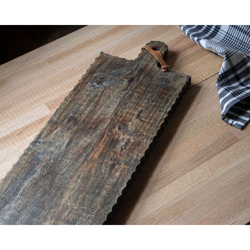 Oversized Rectangle Hand Carved Black Wood Kitchen Serving Cutting Board - Foreside Home & Garden, 6 of 8