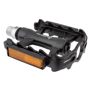 Origin8 Classique Pro Cage Platform Pedals 9/16" Alloy Body w/ Reflector Black - 1 of 4