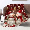 Lomsoe Flannel Christmas Snowman Throw Blanket - Soft and Warm, Multipurpose for Sofa, Bed, Travel, Office. - 3 of 4