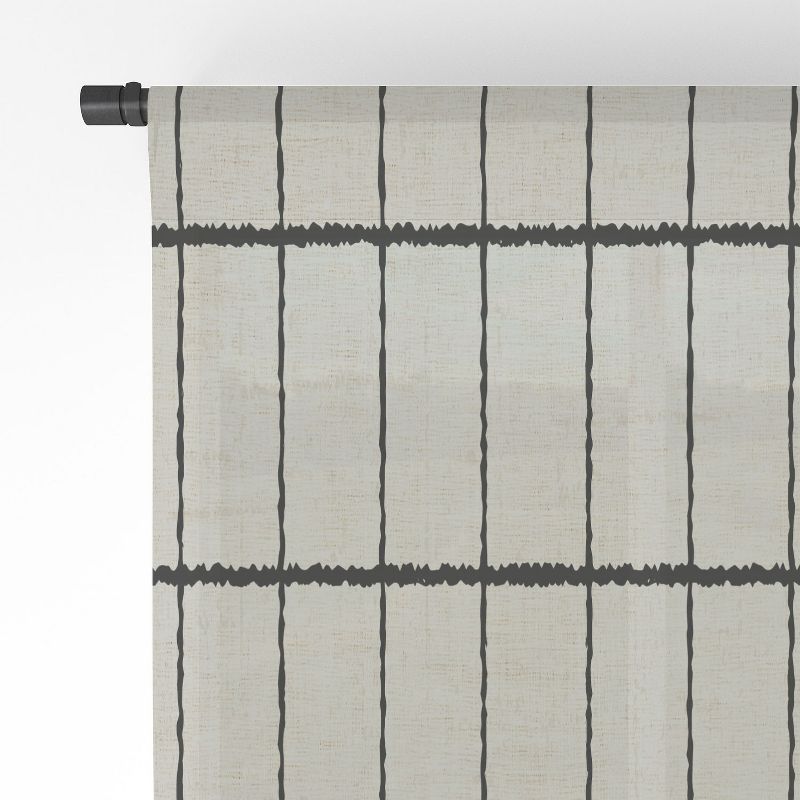 Holli Zollinger Linen Grid Single Panel Sheer Window Curtain - Deny Designs, 4 of 7