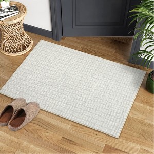 Modern Plaid Area Rug Washable Rug Contemporary Non Slip Rugs for Indoor - 1 of 4