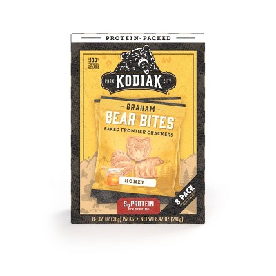 Kodiak Cakes Bear Bites, Honey Graham Crackers, 5g Protein per Serving, 9  oz Pack Of 8