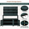 Whisen Potting Bench with Hutch, Solid Fir Wood Garden Table, Large Countertop, Shelves, Cabinets & Hooks, Outdoor Workstation - 2 of 4