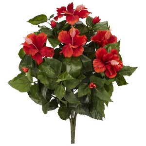 Nearly Natural 20-in Hibiscus Artificial Plant (Set of 4) - 1 of 1