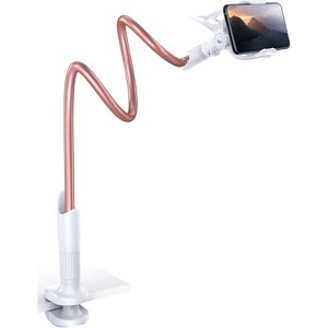 Attop Gooseneck Phone Holder for Bed - Cell Phone Mount Clamp Clip, Overhead Mount for Desk Headboard Bedside, for iPhone 16 & 4-7" Phone - 1 of 4