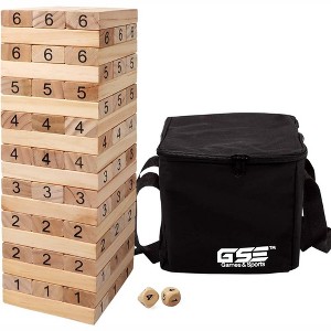 GSE 54-Piece Mini/Medium Tumbling Timbers with Dice, Stacking Floor Game Set for Kids (Build to Over 1.5ft/3ft) - 1 of 4