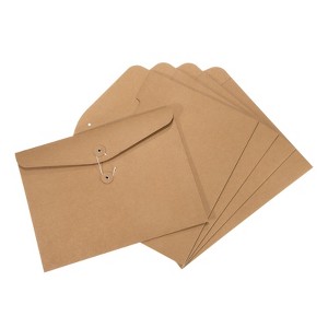 Unique Bargains Paper Document Letter Organizing A4 File Envelopes Brown - 1 of 4