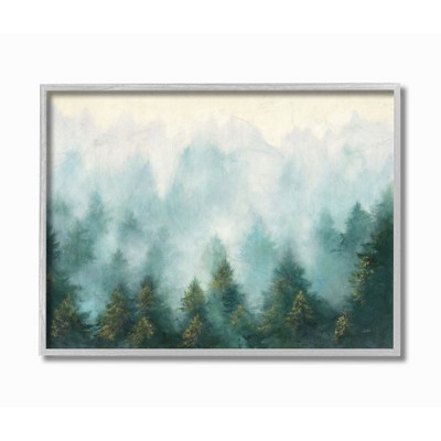 Stupell Industries Abstract Pine Forest Landscape with Mist Green Painting