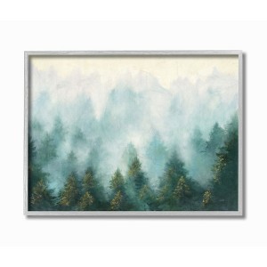 Stupell Industries Abstract Pine Forest Landscape with Mist Green Painting - 1 of 4