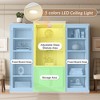 78.75" Tall 3-Piece Retro Display Cabinet with Adjustable Glass Shelves & 5-Color LED Light, Bookshelves for Living Room, Office - 4 of 4