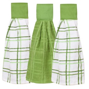 John Ritzenthaler Co. Ritz 3-Pack Solid and Multi Check Tie Towel Set - 1 of 4