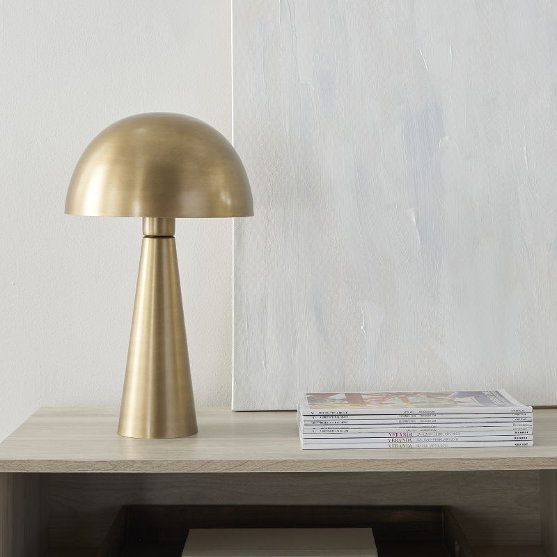 16" Mid-Century Modern Metal Mushroom Accent Table Lamp - Nourison, 2 of 9