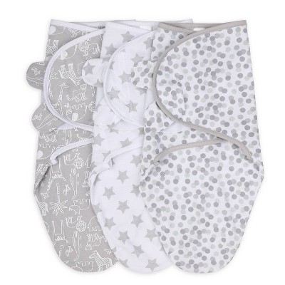 Image of The Peanutshell Swaddle Wrap - Gray Safari Sky - M/L 3pk