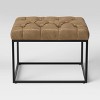 Trubeck Tufted Metal Base Ottoman Faux Leather - Threshold™ - image 4 of 4