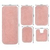 Radiant Bathroom Rugs Set, Washable Rug, Extra Soft and Absorbent bath Rug, Bath Mat Set, Bath Floor Mat Non-Slip, 5 Pcs Set with Contour, Pink - 3 of 4