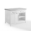 HomeStock  Silvia Stainless Steel Top Kitchen Island, Microwave Stand, Coffee Bar, with Shelves, White - 4 of 4