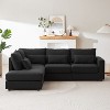 100.2” Convertible L-Shaped Linen Sofa with Ottoman - Plastic Legs, 5 Cushions, 4 Lumbar Pillows, Comfortable Combo for Living Room - 3 of 4