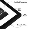 Americanflat 18x22 Picture Frame with Polished Plexiglass - Use as 14x18 Frame with Mat or 18x22 Frame Without Mat - Streamline Collection - Black - 3 of 4