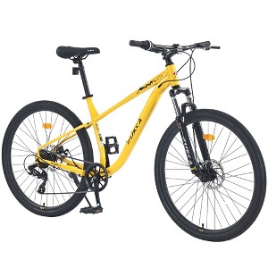 Infurnic Bicycles, 27.5 Inch Mountain Bike for Men Women Boys and Girls, 21-Speed Mountain Bike, Yellow, 68.5"*27.1"*40.55" - 1 of 4