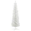 HOMCOM 6 FT Snow Flocked Artificial Pencil Christmas Tree, Slim Xmas Tree with Realistic Branches and Plastic Base Stand for Indoor Decoration White - 4 of 4