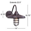 John Timberland Marlowe Rustic Industrial Outdoor Wall Light Fixtures Set of 2 Painted Bronze Hooded Cage 13" Clear Glass for Exterior - 4 of 4