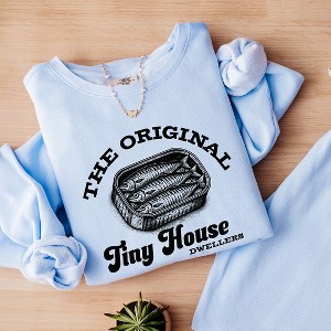 Simply Sage Market Women's Lightweight Garment Dyed Graphic Sweatshirt Original Tiny House Dwellers - 1 of 4