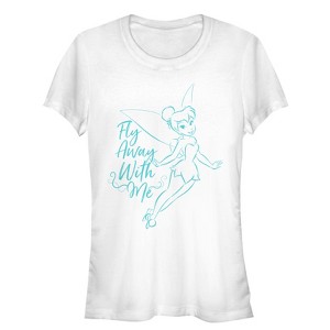 Juniors Womens Peter Pan Tinker Bell Fly Away T-Shirt - 1 of 3