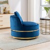 CAVINAS 360 Degree Swivel Accent Chair with Pillow, Velvet Upholstered Lounge Chair with Stainless Steel Base - 2 of 4