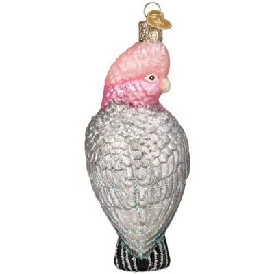 Pink and Gray Glass Rose-Breasted Cockatoo Tree Topper