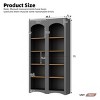 Bookshelf Set Of 2,Farmhouse Two-Tone Display Cabinet With Adjustable Shelves,5 Tier Bookshelves,Display Cabinet For Living Room-Cuddlewood - 4 of 4