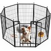 Akoasm 40 Inch 8-Panel Portable & Foldable Metal Pet Playpen With Anti-Rust Coating For Large Medium Dogs-Black - 3 of 4