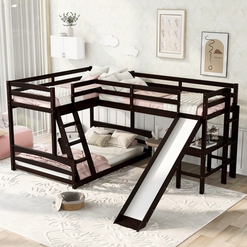 Double size bunk bed hotsell with desk