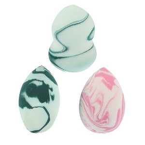 Unique Bargains Soft Sponge Egg Puff Loose Powder Blender Beauty Makeup Tool Sponge Pink Green 3 Pcs - 1 of 4