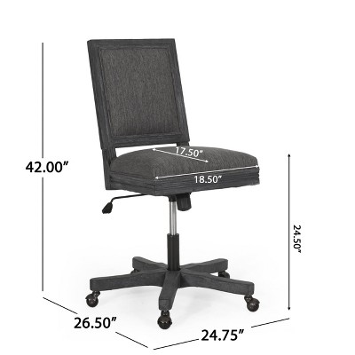 Charcoal Grey and Weathered Wood Rustic Swivel Office Chair