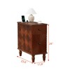 LIVAREEmlen 2 Drawers Modern Sofa Side Table, Narrow Side Table, Slim Nightstand for Living Room, Bedroom - 3 of 4