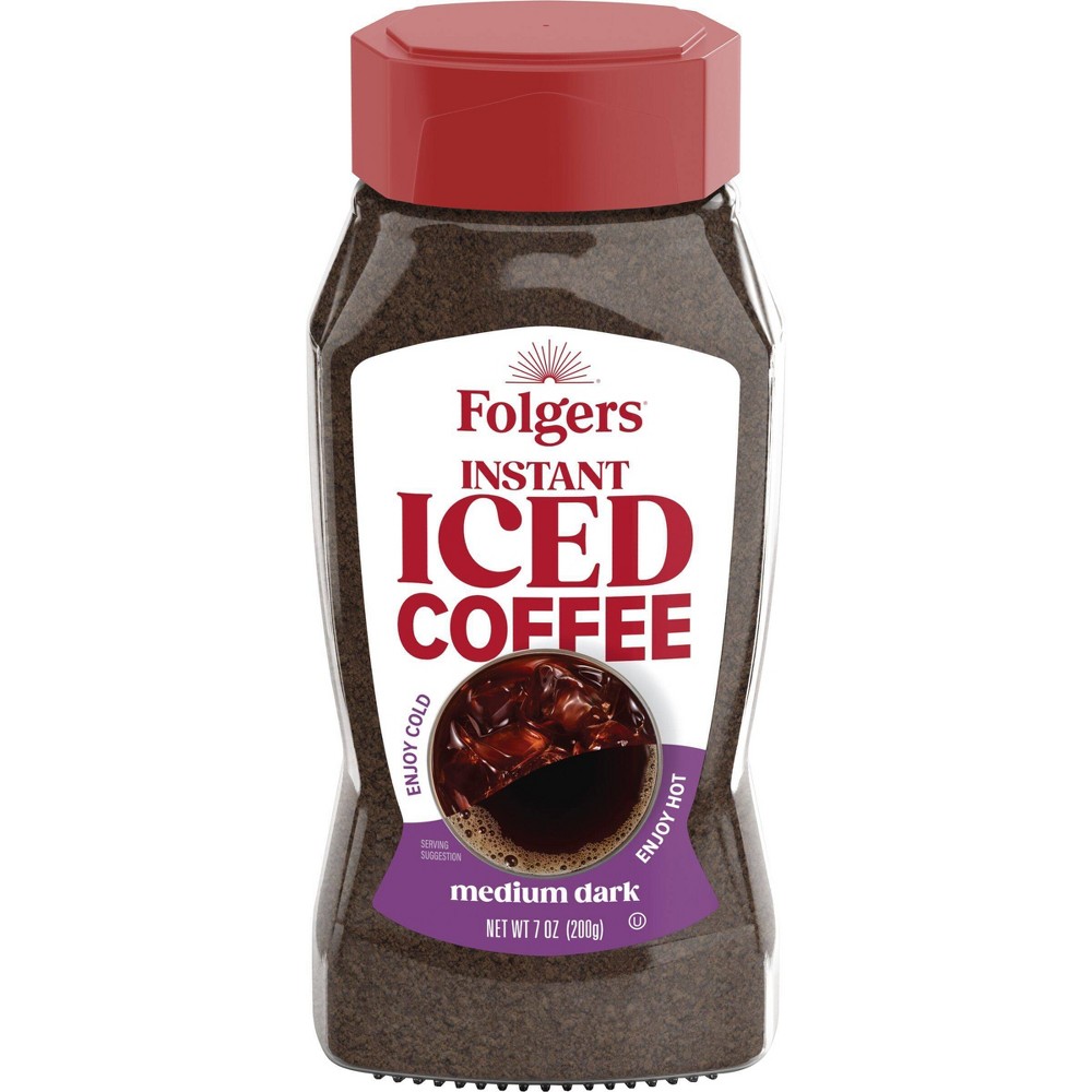 Photos - Coffee Folgers Instant Medium Dark Roast Iced  - 7oz