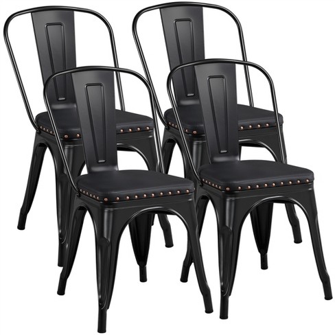 Black industrial dining discount chairs