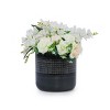 Set of 3 Modern Round Ceramic Planter Pots with Grid Design, Indoor and Outdoor Flower Pots for Home, Patio, Balcony or Garden–The Pop Home - 2 of 4
