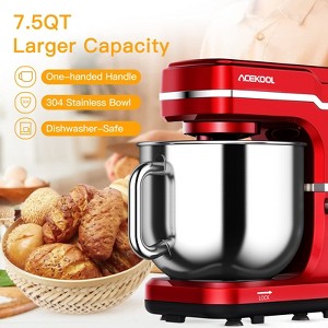 Stand Mixer, 7.5QT 660W Electric Food Mixer - 10-Speed Tilt-Head for Baking with Stainless Steel Bowl, RED - 1 of 4