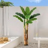 Artificial Banana Tree, Faux Banana Tree with Grey Planter, Artificial Plants with Faux Banana Leaves Plant for Home Office Decor - 3 of 4