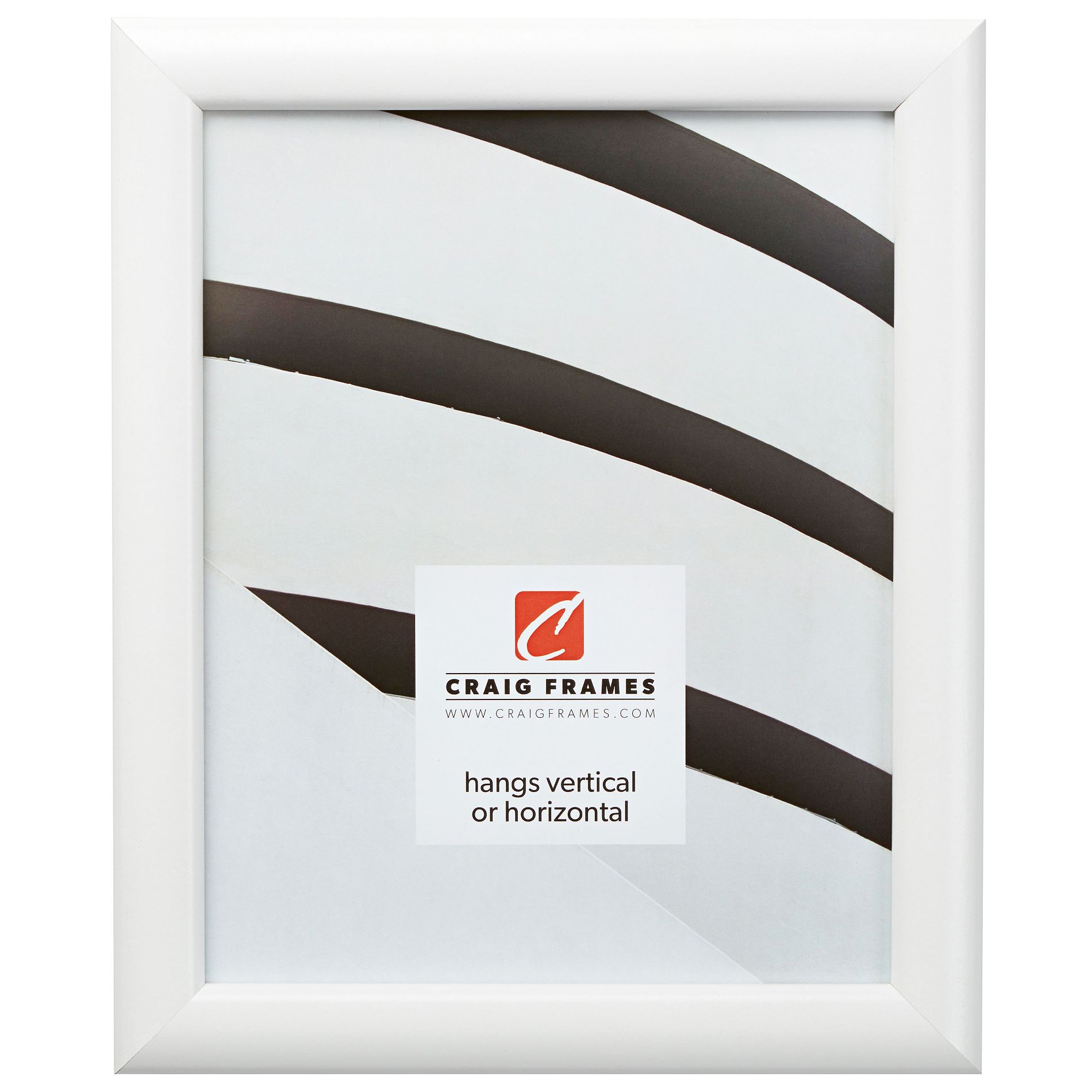 Bullnose Satin White 8x10 inch Picture Frame