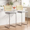Infurnic Counter and Bar Stools, Modern Upholstered Bar Stools Set with Sturdy Legs, for Kitchen and Dining Room, 2PCS, Gray, 17.7"*18.9"*42.5" - 2 of 4