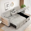 KTMBDW L-Shaped Pull Out Sleep Sofabed Modern Reversible Sleeper Sectional Sofa with Storage Chaise Drop-Down Table and Charging Ports USB & Type-C - 3 of 4