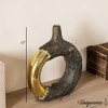 Uniquewise Resin Ring Vases Open Circle Design Contemporary Decorative Centerpiece Accent with Artistic Style - 4 of 4