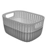 Attop 2 Pack Decorative Plastic Storage Baskets Portable Lightweight with Handles Home Office Toy Magazine Closet Organization - 3 of 4