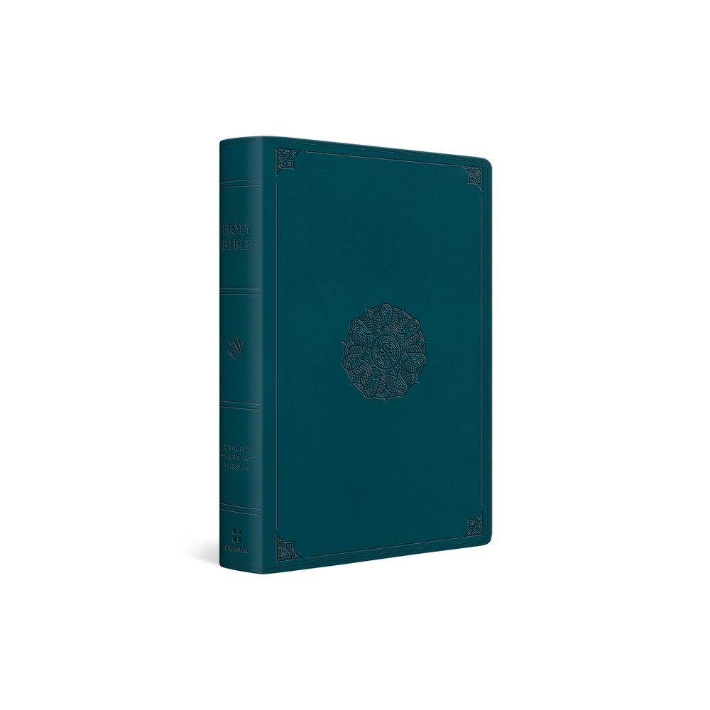 ESV Giant Print Personal Size Bible, Red Letter (Trutone, Deep Teal, Emblem Design) - by Esv Bibles (Leather Bound)