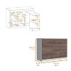 LunaLulinlk Kitchen Base Cabinet, Three Drawers, Two Interior Shelves, One Flexible Cabinet - 4 of 4