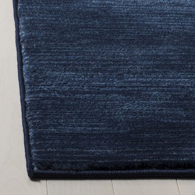 Navy Solid Synthetic 4' x 6' Hand-knotted Area Rug