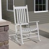 Knollwood Mission Style Timeless Classic High Back 300 Pound Weight Capacity Kiln-dried Hardwood Outdoor Patio Rocking Chair, White - 4 of 4